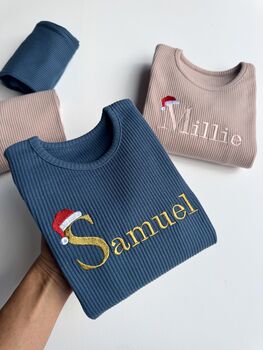 Christmas Santa Hat Personalised Loungewear Baby Toddler, 2 of 12