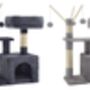 72cm Three Level Grey Cat Tree With Three Pompoms, thumbnail 8 of 8