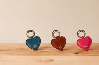 Personalised Heart Shaped Leather Key Ring 'Mimi Nappa', 10 of 12
