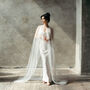 Pearl Bridal Cape Veil Wedding Dress Cover Up, thumbnail 1 of 12
