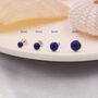 Natural Lapis Lazuli Stud Earrings In Sterling Silver, thumbnail 2 of 11