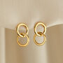 Interlinking Hoop Charm Stud Earrings, thumbnail 2 of 4