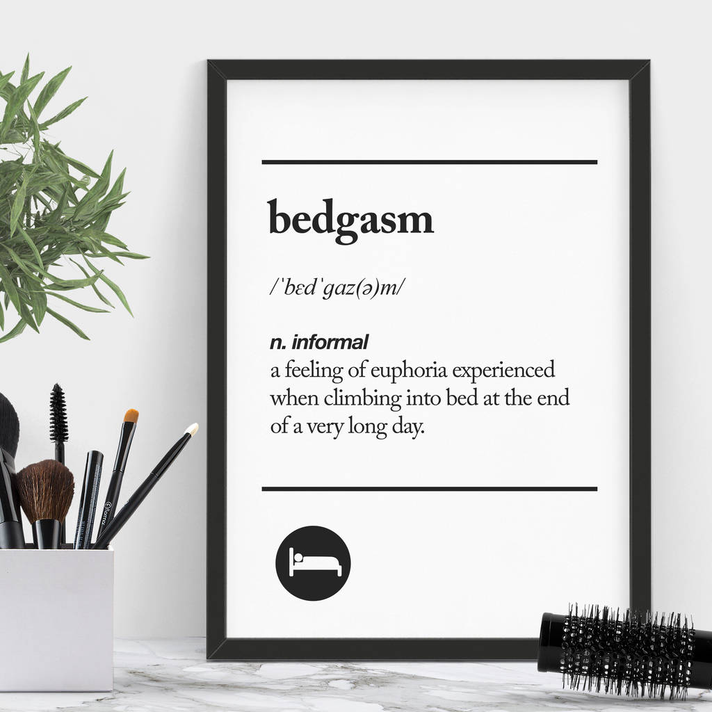 'Bedgasm' Black White Typography Print By The Motivated Type ...