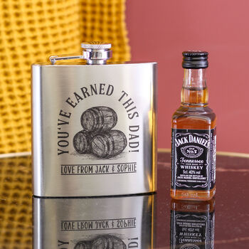 Personalised Whiskey Barrels Hip Flask And Alcohol Set, 3 of 6
