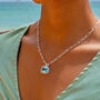 Blue Topaz And Large Link Necklace, thumbnail 1 of 5