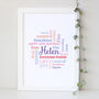 Personalised 60th Birthday Word Art Gift For Her, thumbnail 9 of 9