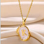 Personalised Gold Plated Initial Necklace Opel Jewellery Present Gift For Her, thumbnail 1 of 4