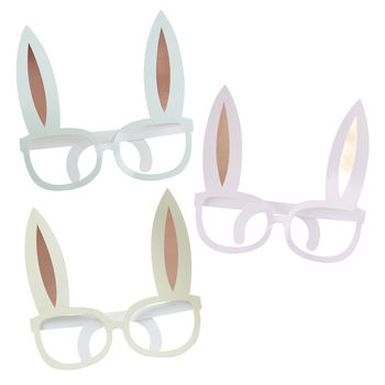 Rose Gold Foiled Easter Bunny Fun Glasses Eight Pack, 2 of 3