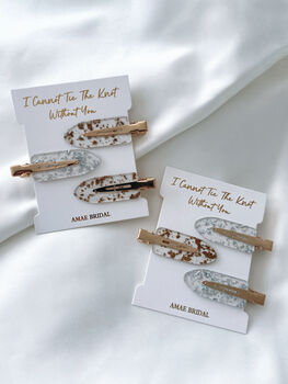 I Cannot Tie The Knot Without You Foil Hair Clips, 4 of 4