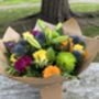 Bright Hand Tied Bouquet Includes Yellow Roses, thumbnail 4 of 7