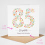 Floral Fun Personalised 85th Birthday Card, thumbnail 3 of 5