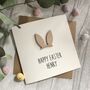 Personalised Happy Easter Bunny Ears Card, thumbnail 1 of 3