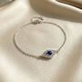 Minimalist Elegant Evil Eye Sterling Silver Bracelet, thumbnail 1 of 4