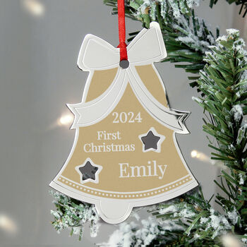 Personalised Golden Family Christmas Bell Decoration, 2 of 3