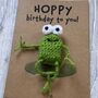 Frog Hoppy Birthday Crochet Birthday Card Handmade, thumbnail 6 of 12