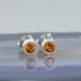 Citrine November Birthstone Sterling Silver Stud Earrings, thumbnail 1 of 11