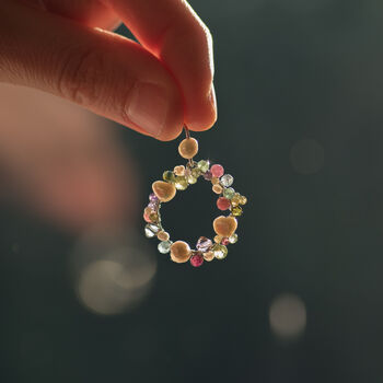 Statement Pearl Gemstone Floral Inspired Drop Earrings, 3 of 8