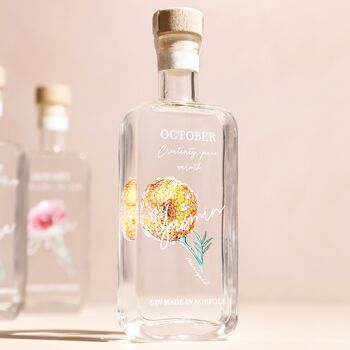 Personalised 20cl Birth Flower Gin, 3 of 9