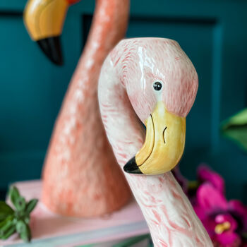 Flamingo Head Small Ceramic Vase, 3 of 5