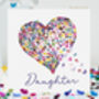 Daughter Butterfly Birthday Kaleidoscope Heart Card, thumbnail 1 of 12