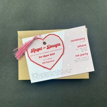 Retro Heart Wedding Invitation, 7 of 11