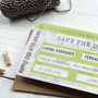 Boarding Pass Save The Date Vintage Style, thumbnail 5 of 10