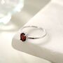 Sterling Silver Natural One Carat Red Garnet Oval Ring, thumbnail 6 of 12
