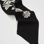 Floral Bohemian Embroidered Black Scarf, thumbnail 2 of 3