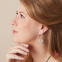 Matt Solid Silver Circle Hoop Drop Earrings, thumbnail 4 of 9