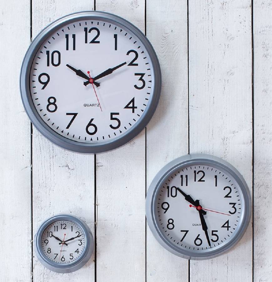 large grey wall clock by garden selections