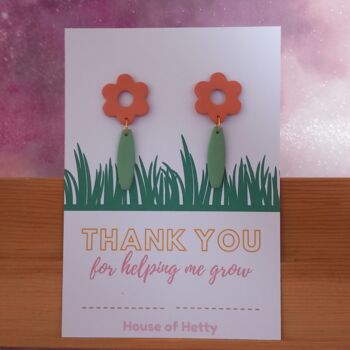 Daisy Dangle Earring Thank You Gift Card, 3 of 4