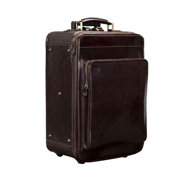 Personalised Wheeled Leather Trolley Case 'Piazzale', 6 of 12