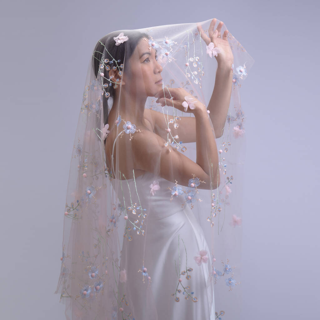 'Daisy' Delicate Floral Embroidered Wedding Veil, 1 of 6