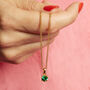 Gold Plated May Emerald Birthstone Necklace, thumbnail 1 of 6