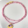Pink Tourmaline Beaded Necklace With Amethyst Pendant, thumbnail 4 of 4