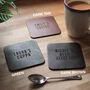 Personalised Recycled Vintage Leather Set Of Coasters, thumbnail 3 of 10
