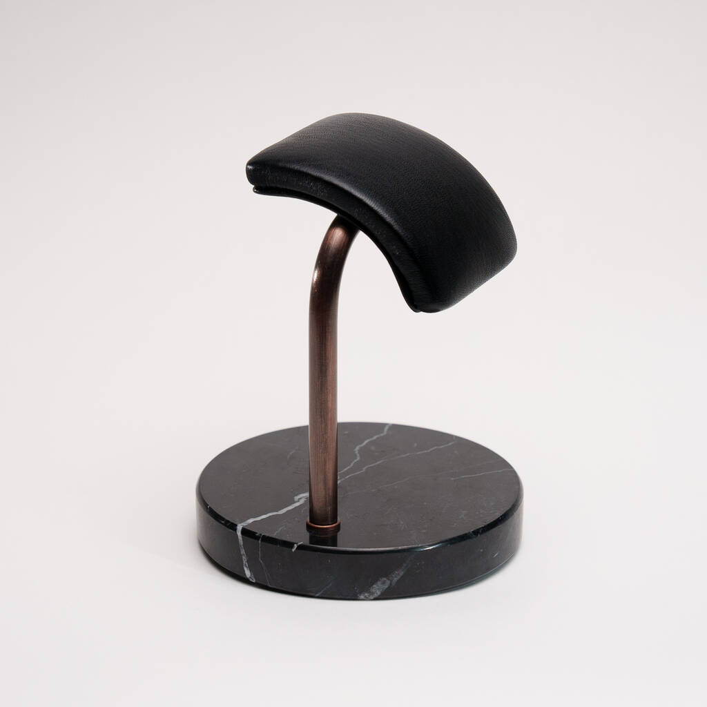 Nero Marquina Marble Watch Stand Bronze, 1 of 6