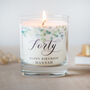 Eucalyptus Themed 40th Birthday Personalised Candle, thumbnail 4 of 4