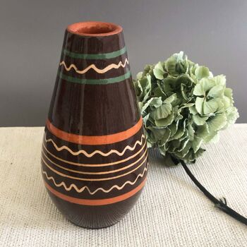 'Lima' Boho Brown Table Flower Vase, Troyan Style, 2 of 5