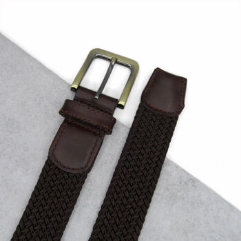 Personalised Men's Leather And Woven Braided Belt, 3 of 7