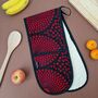 African Print Oven Gloves | Black Red Shope Print, thumbnail 1 of 5