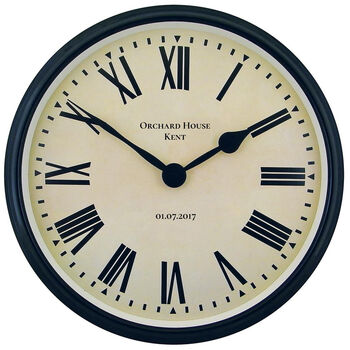Personalised Message Roman Numerals Clock, 2 of 4