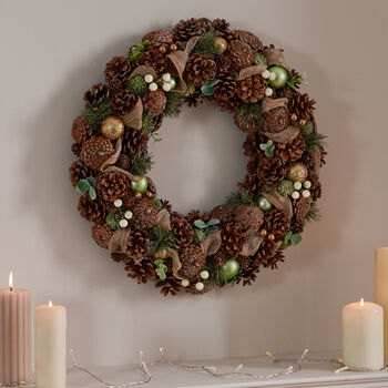 Festive Follies Deluxe Pinecone Wreath, 3 of 5