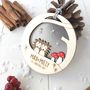 Personalised Baby Twins First Christmas Hedgehog Bauble, thumbnail 2 of 5
