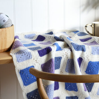 Five Colour Granny Square Crochet Blanket Kit, 2 of 11