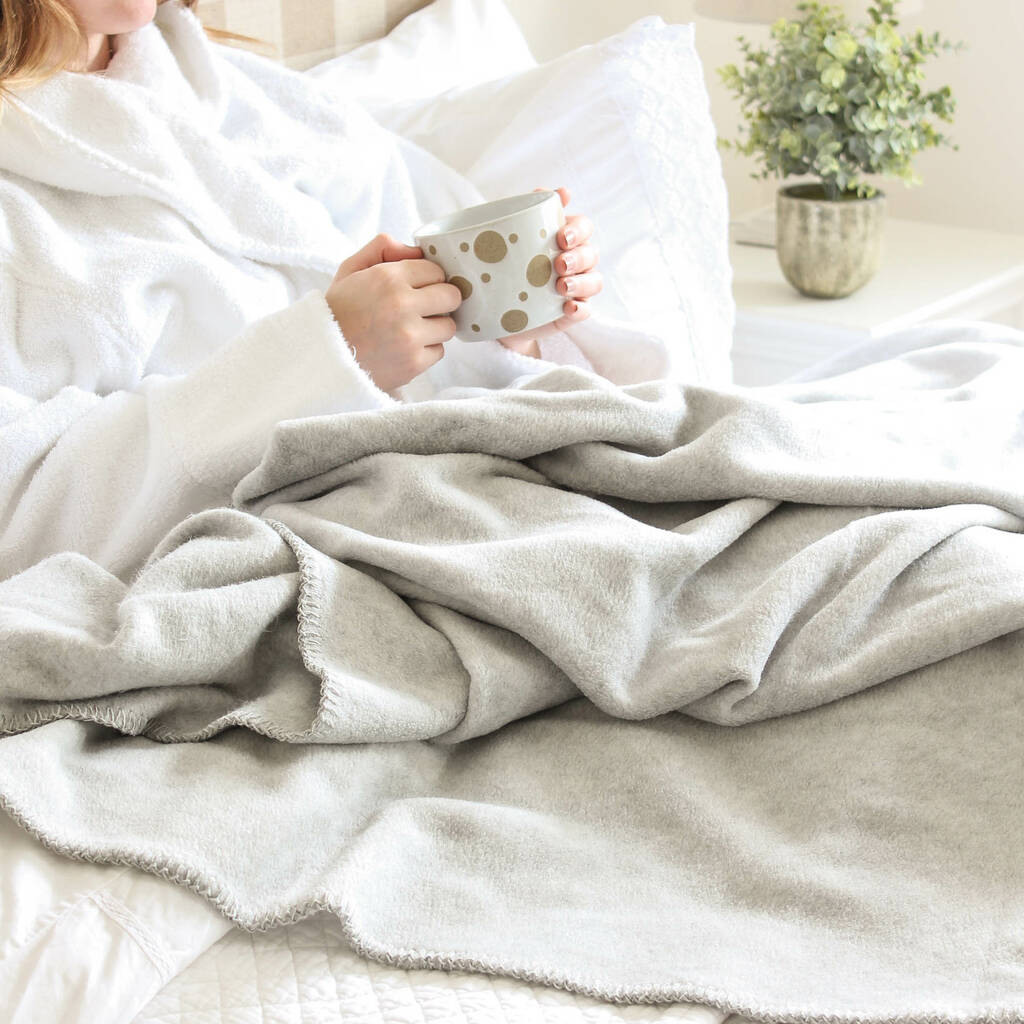 personalised grey fleece blanket by marquis & dawe