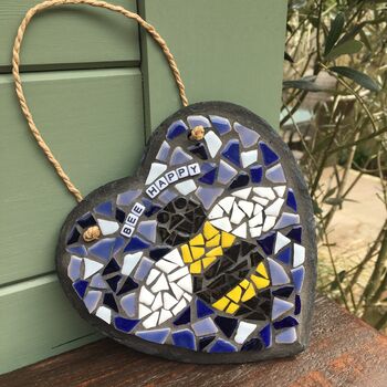Bee Happy Slate Heart Mosaic Craft Kit, 2 of 6