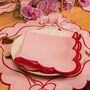 Cotton Napkins With Scallop Pink/Red • Set Of Four, thumbnail 1 of 2