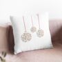 White Contemporary Christmas Bauble Cushion Cover, thumbnail 5 of 6