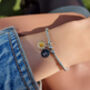 Sterling Silver Personalised Daisy Flower Charm Stretch Bracelet, thumbnail 2 of 5